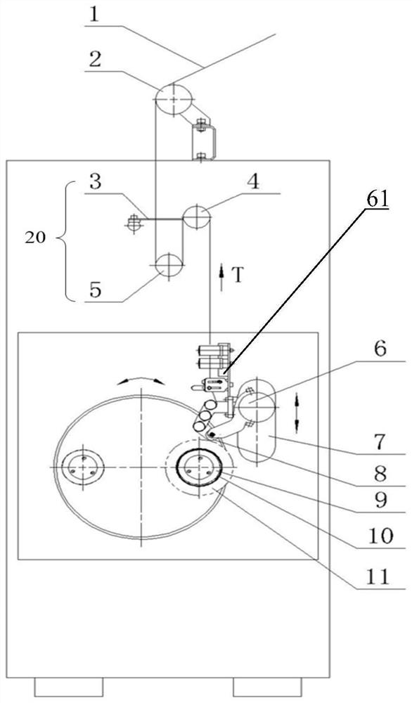 Filament collecting device for carbon fiber winding forming and carbon fiber winding forming method