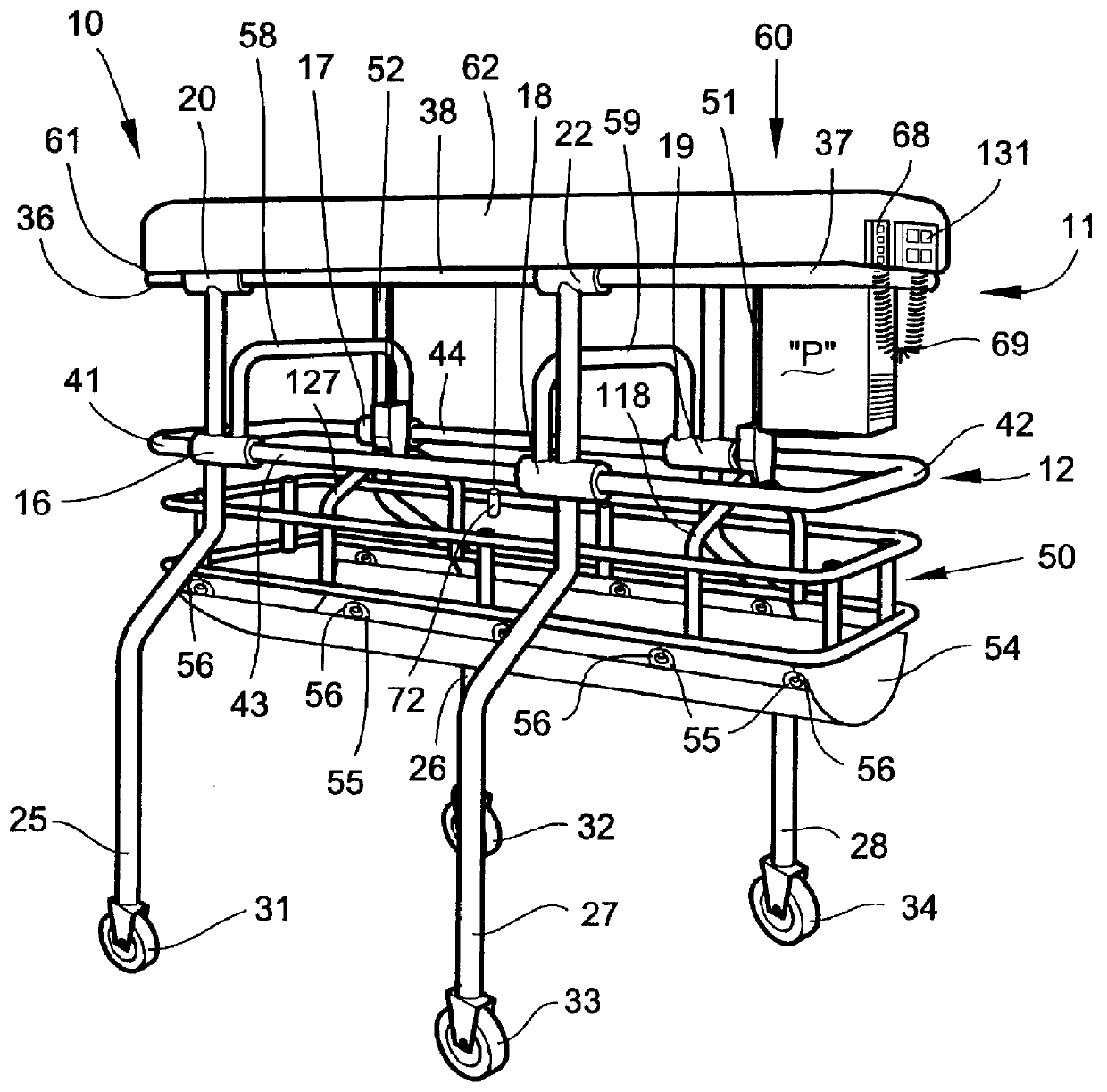 Convertible patient transport apparatus and method of transporting a patient