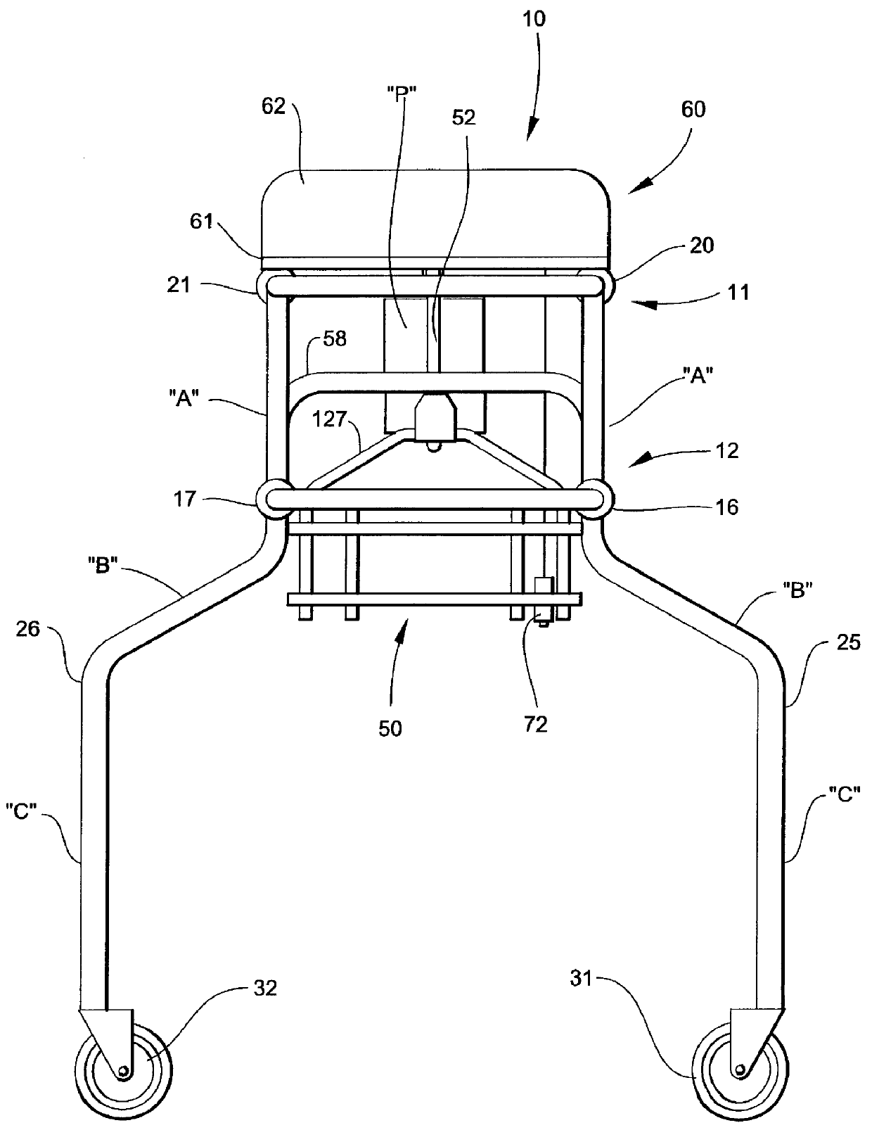 Convertible patient transport apparatus and method of transporting a patient