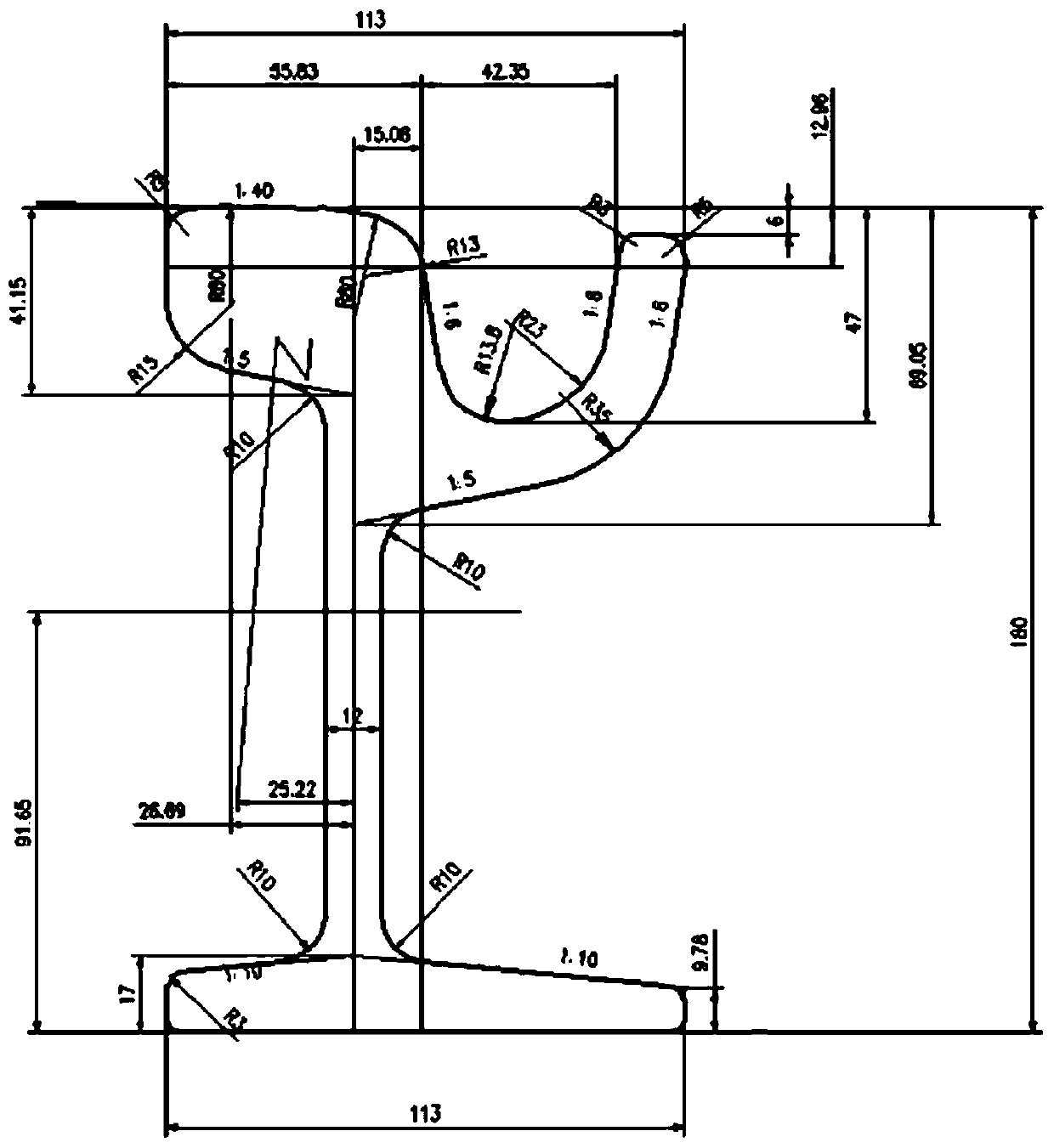 Welding process of alloy steel and trough type steel rail