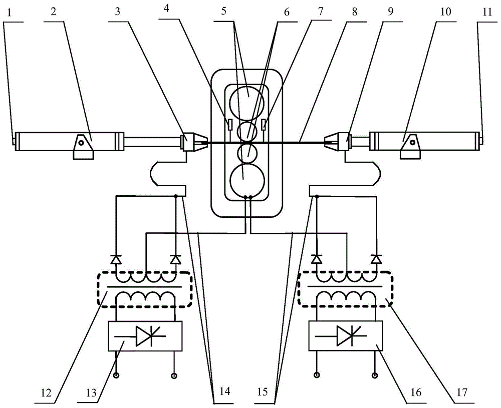 A temperature control method for metal rolled pieces in a hydraulic tension warm rolling mill