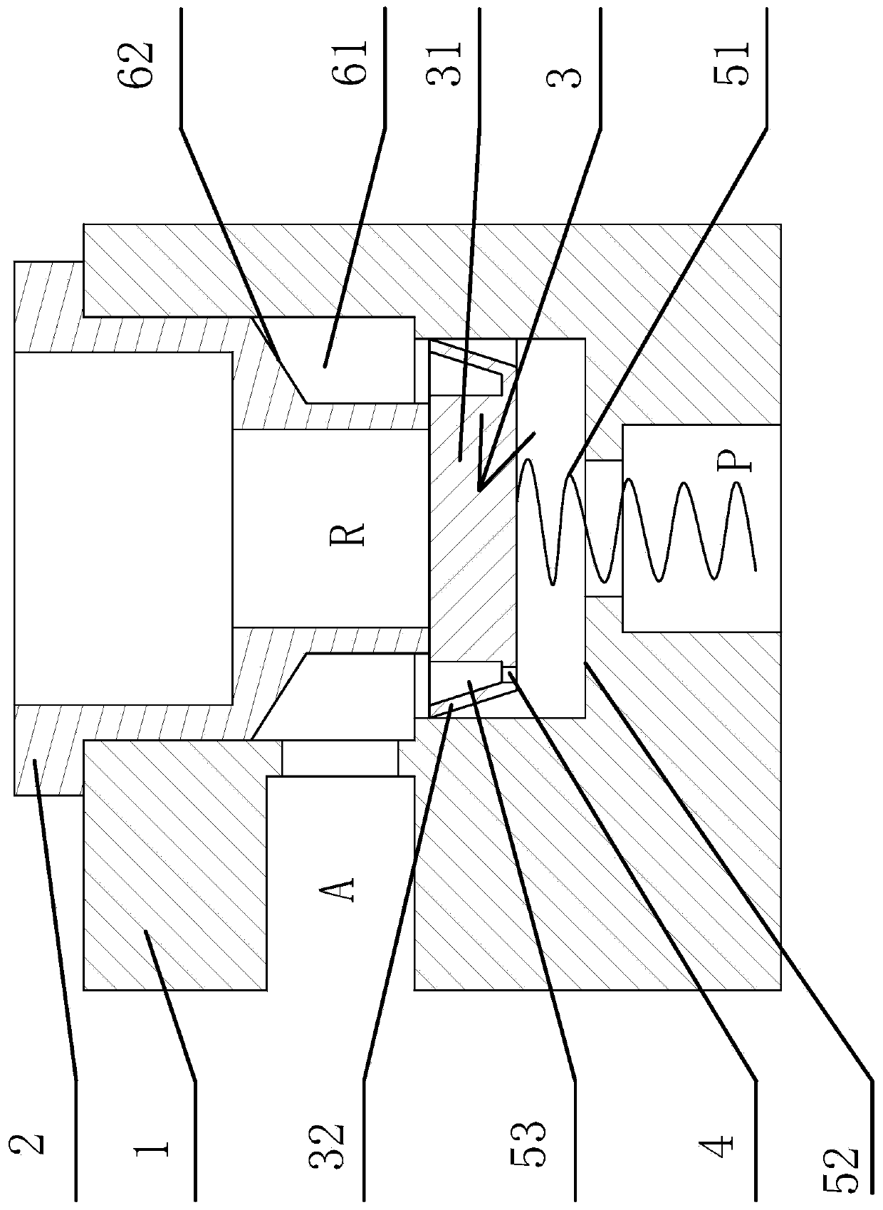 A valve device for increasing the opening and closing speed of the coating transition chamber