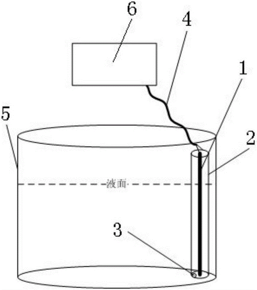 Liquid level detecting device for low-temperature liquid nitrogen and detecting method thereof