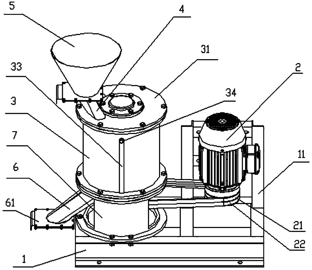 Cereal crop livestock feed processing pulverizing machine