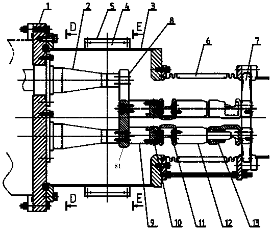 A direct connection device between three-phase common box gis busbar and transformer