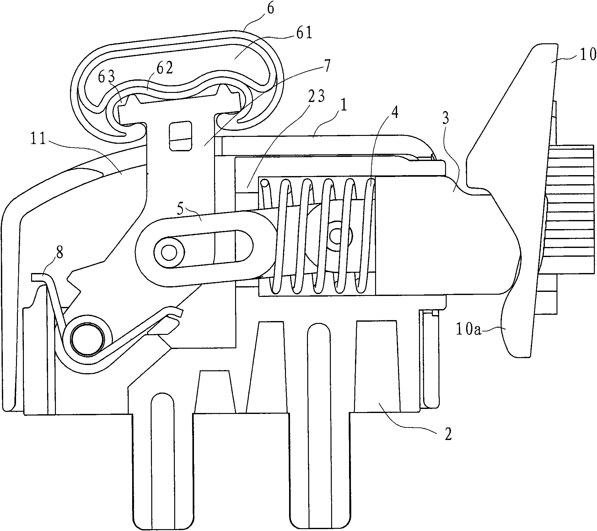 Lockset applied to transom window of inclined house