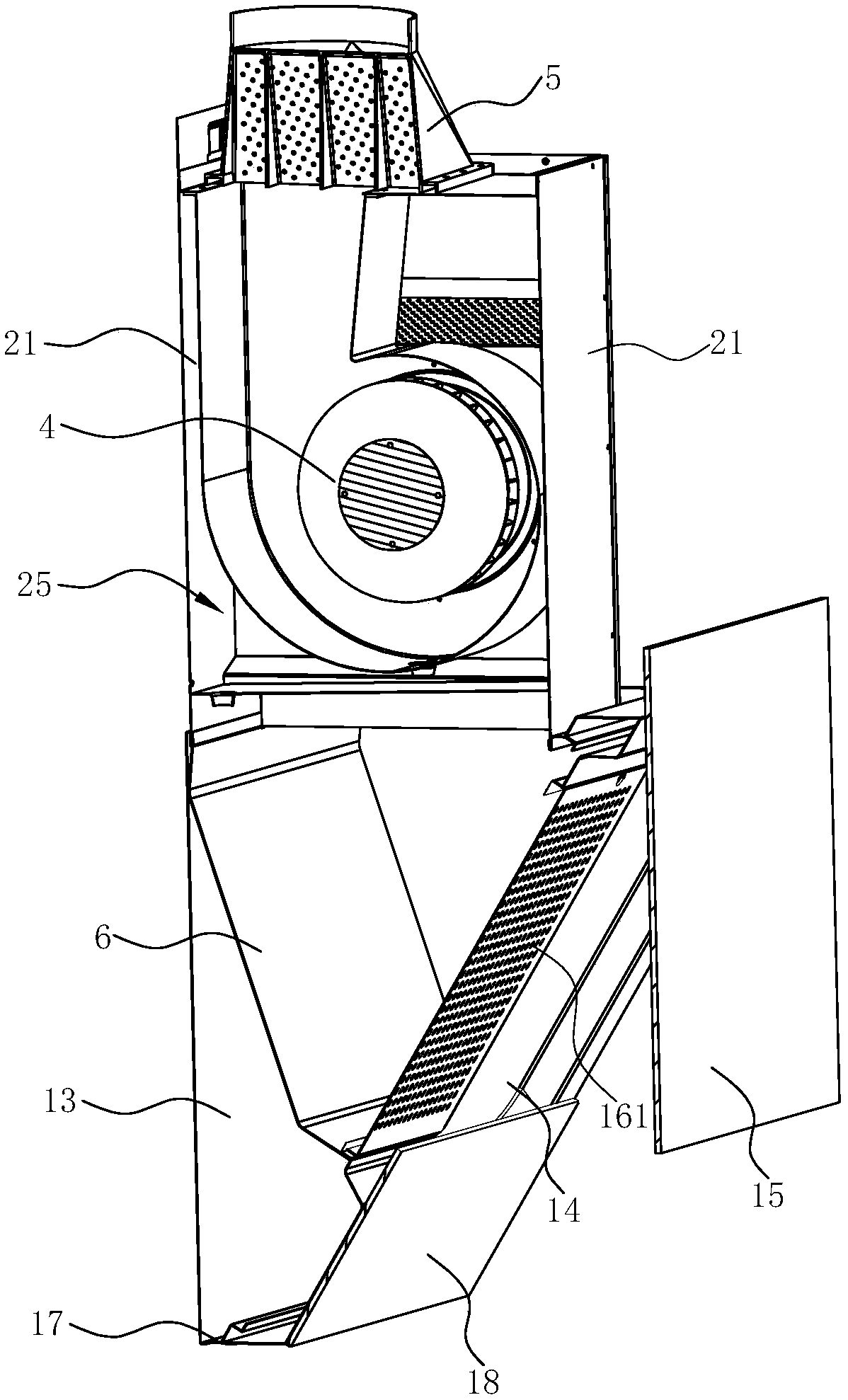 Near suction type extractor hood