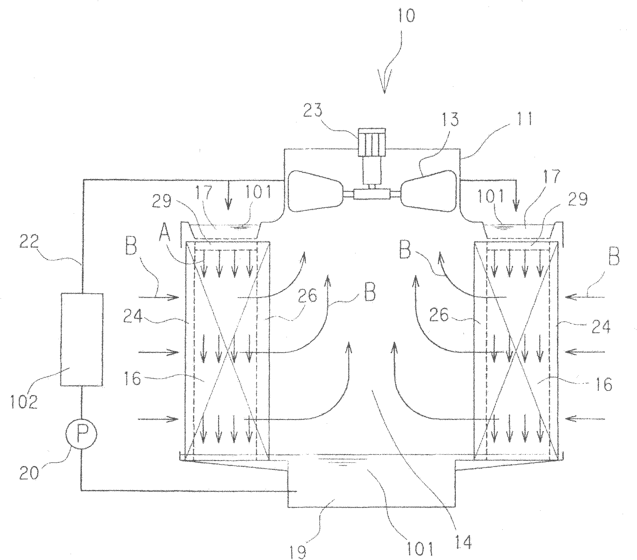 Filling component for gas-liquid contact and cooling tower using filling component for gas-liquid contact