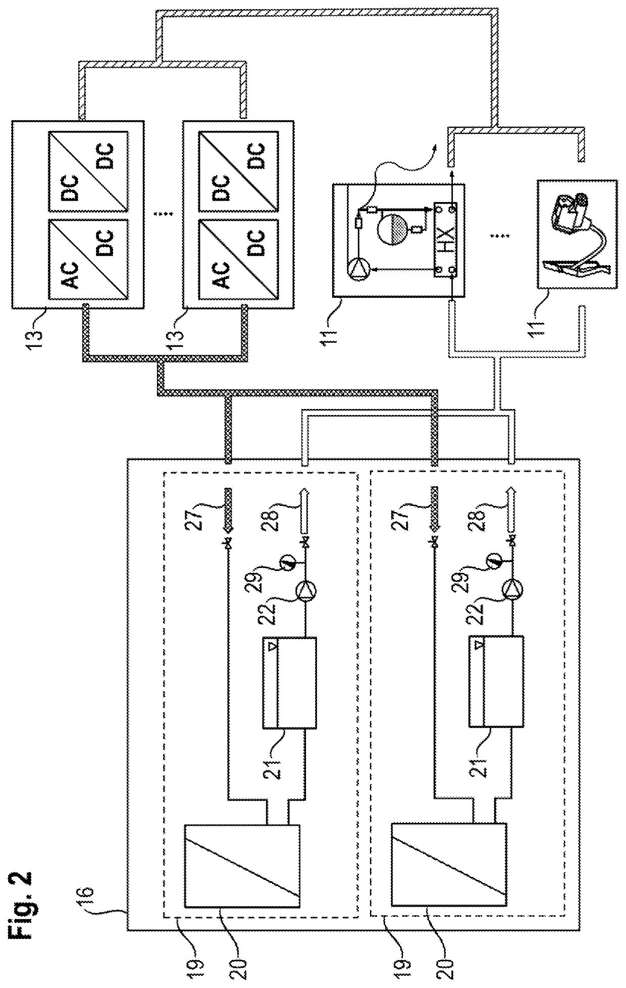 Installation for charging electric cars