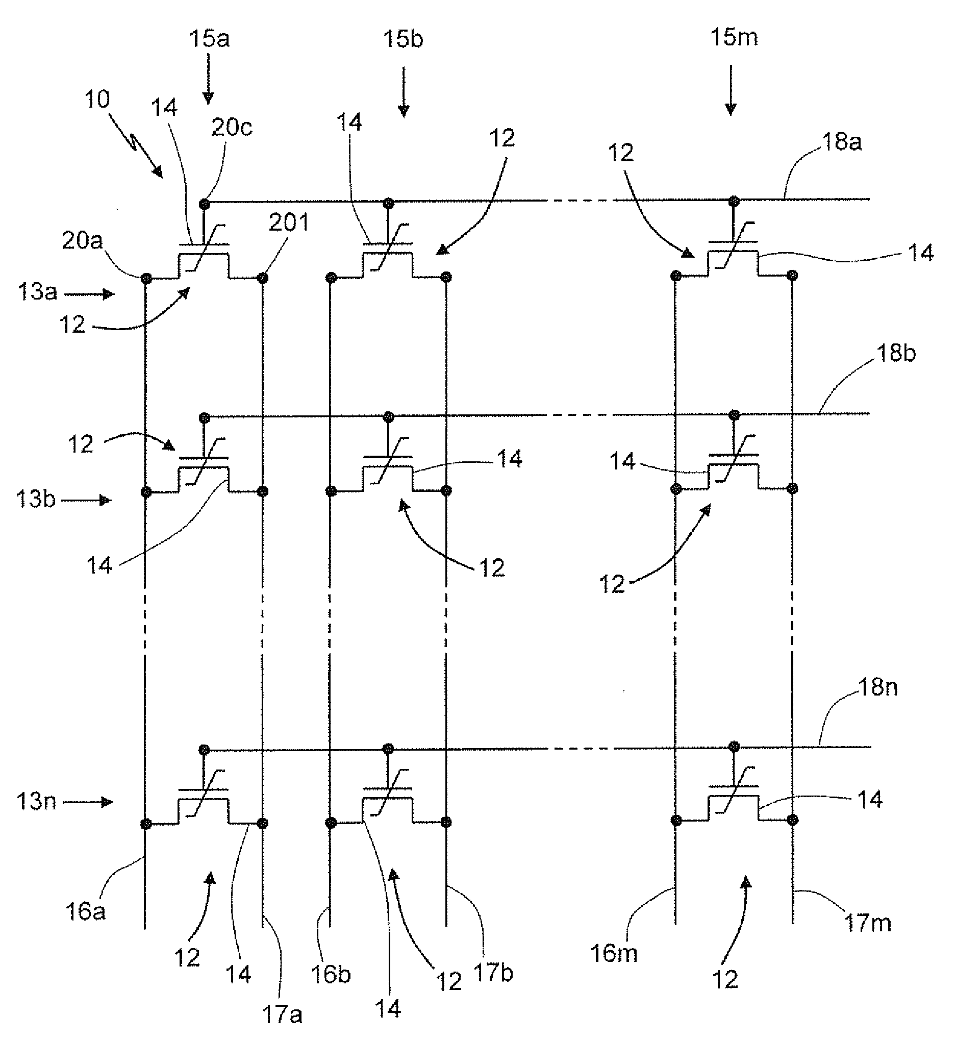 Memory support provided with elements of ferroelectric material and programming method thereof