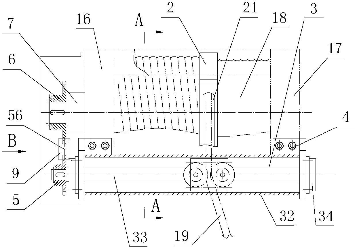 Rope guide device with adjustable rope guide device and clamp type rope pressing device