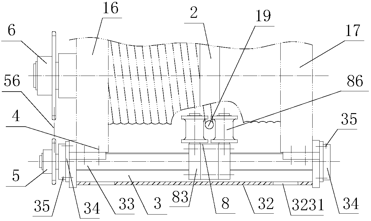 Rope guide device with adjustable rope guide device and clamp type rope pressing device