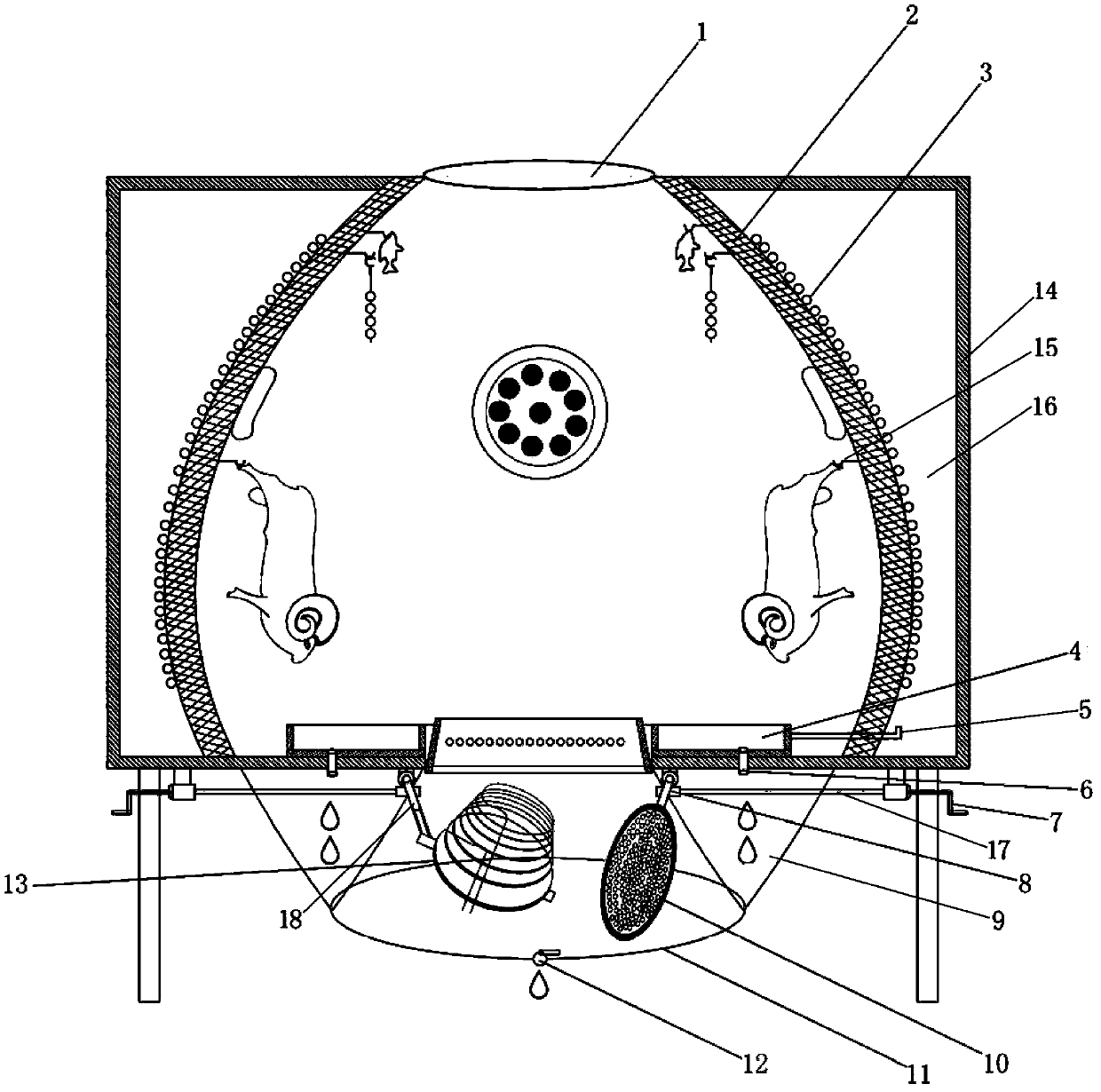 Multifunctional energy-saving and environment-friendly naan pit type oven