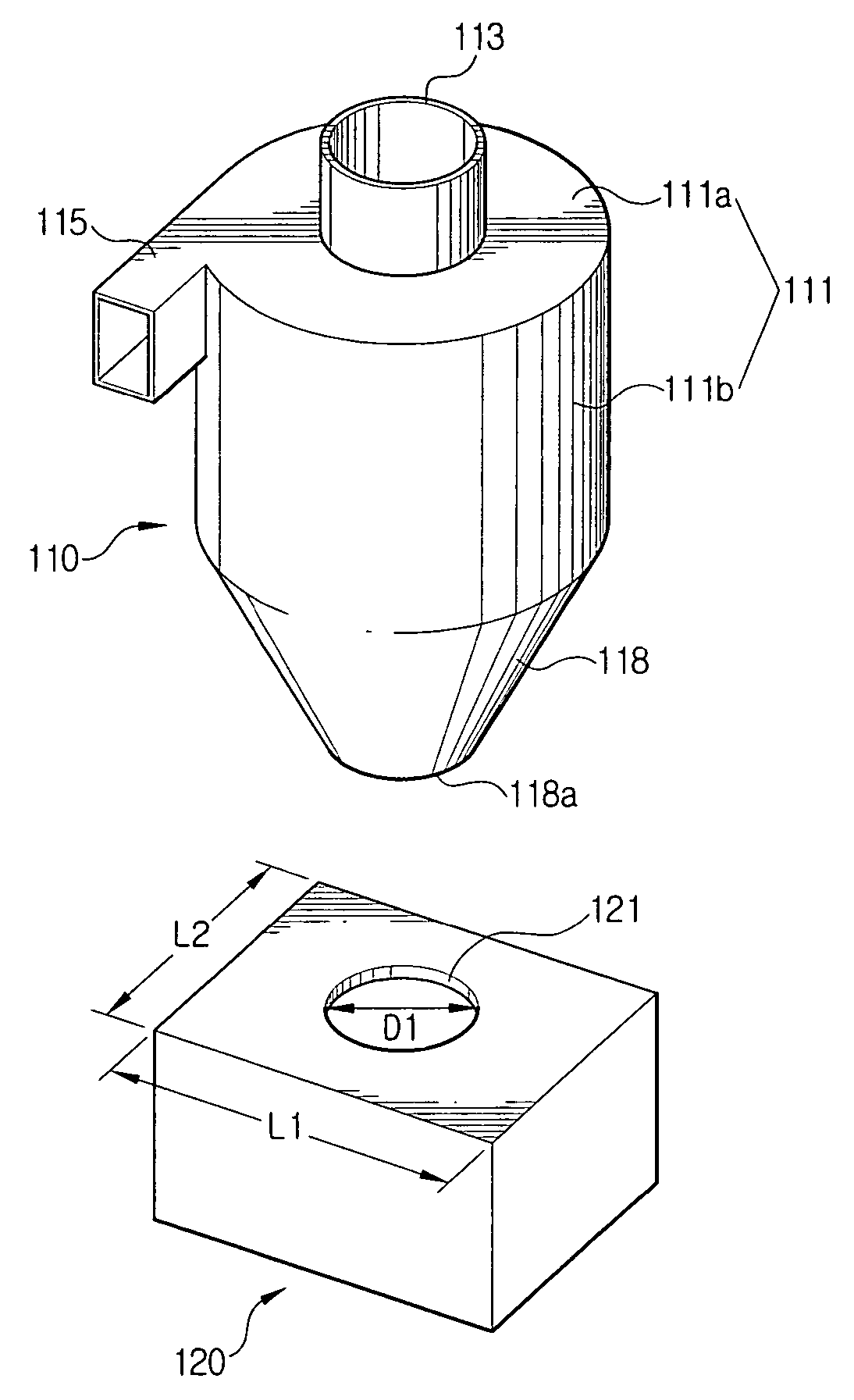 Dust collecting apparatus for a vacuum cleaner