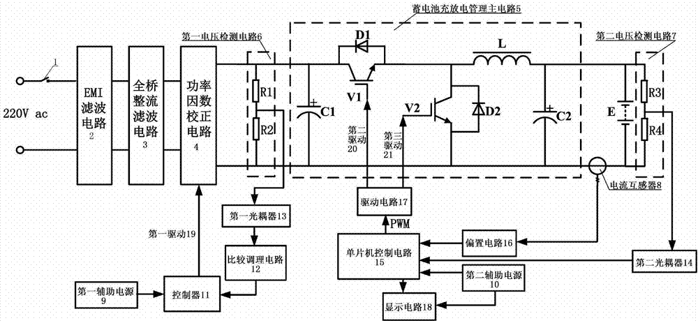 Energy feed type variable-constant-current and positive-negative-pulse fast charging device and method