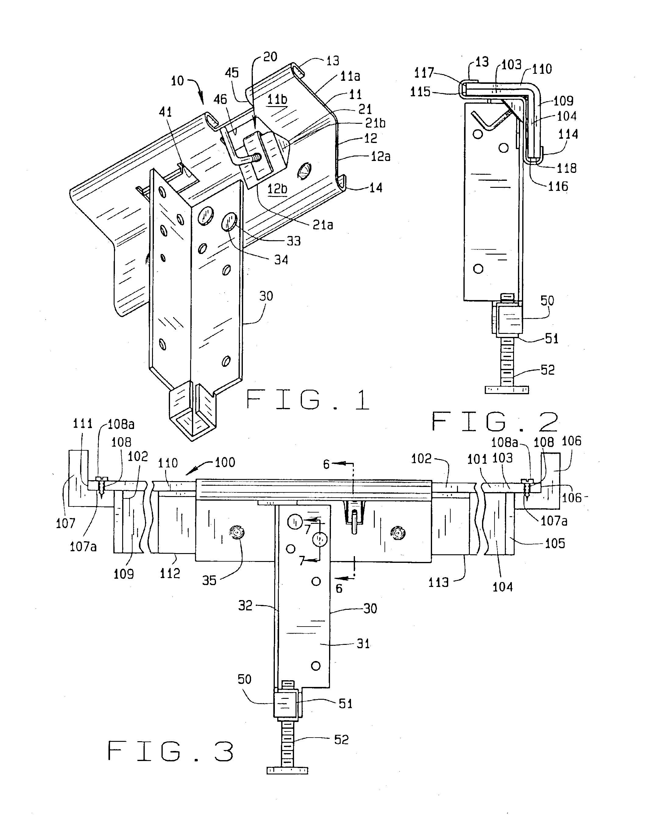 Fastener and support leg for adjustable cross bar for bed rails and frames