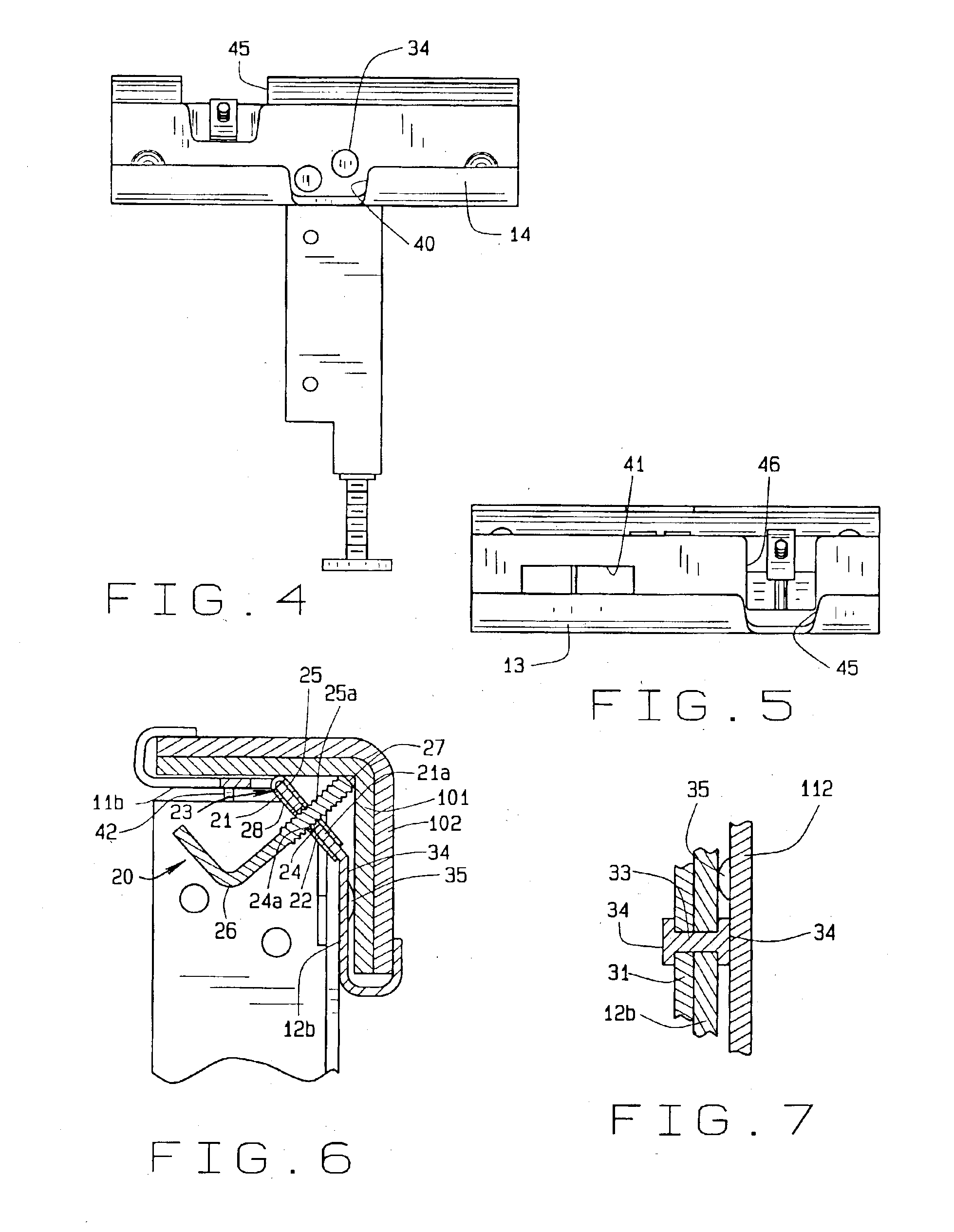 Fastener and support leg for adjustable cross bar for bed rails and frames