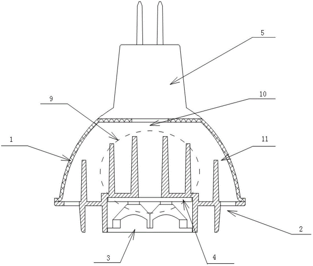 Combined type three-dimensional heat radiation structure fully utilizing heat radiation space for light-emitting diode (LED) and method