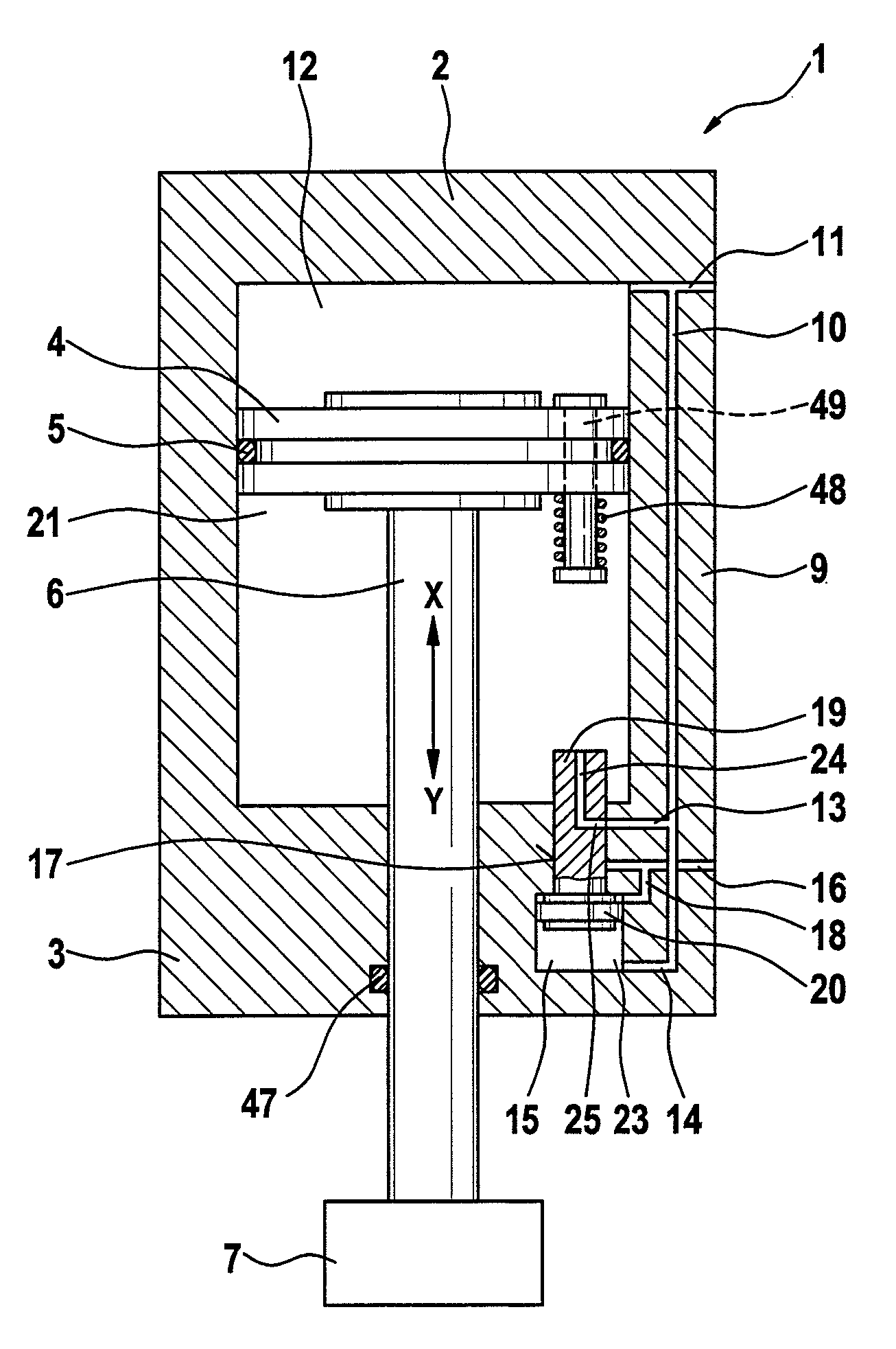 Procedure for the loading of a working cylinder, control module for it, working cylinder and utilization of the same