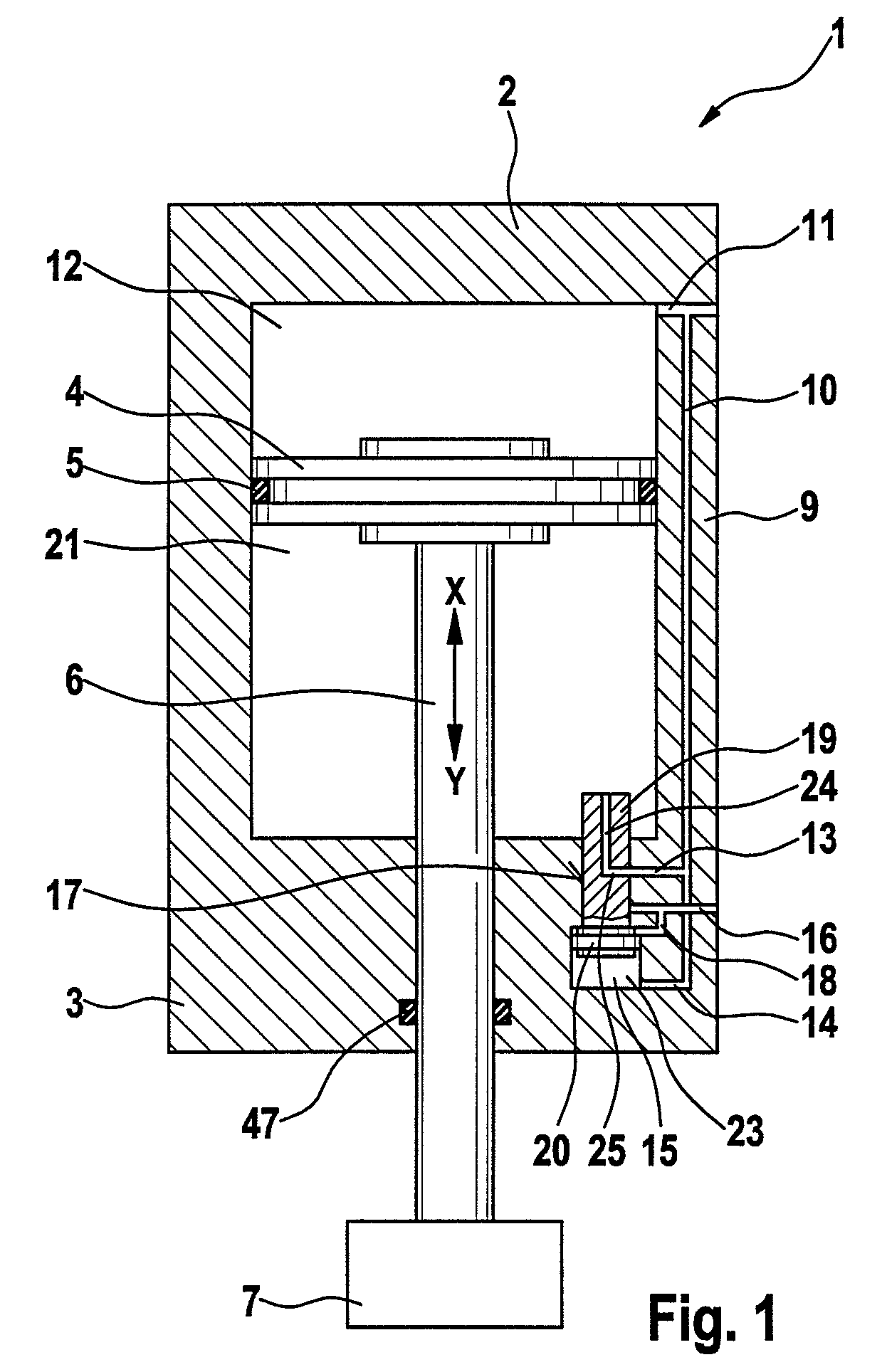 Procedure for the loading of a working cylinder, control module for it, working cylinder and utilization of the same