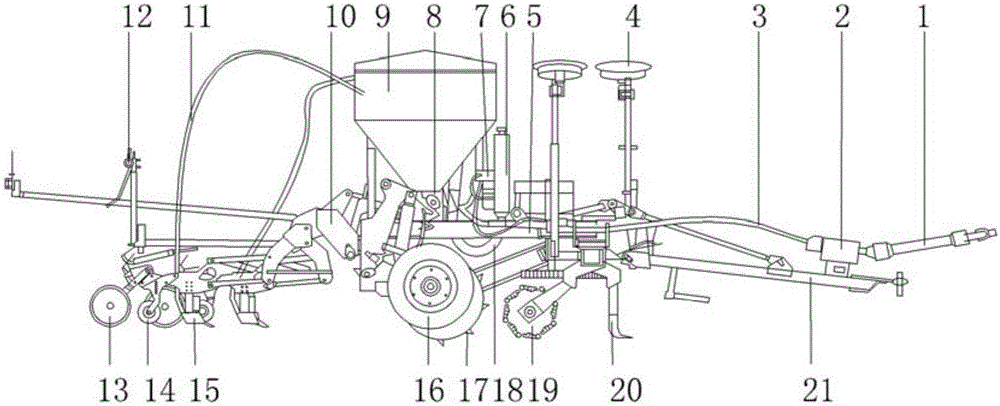 Soil loosening and sowing composite operation machine for saline and alkaline land