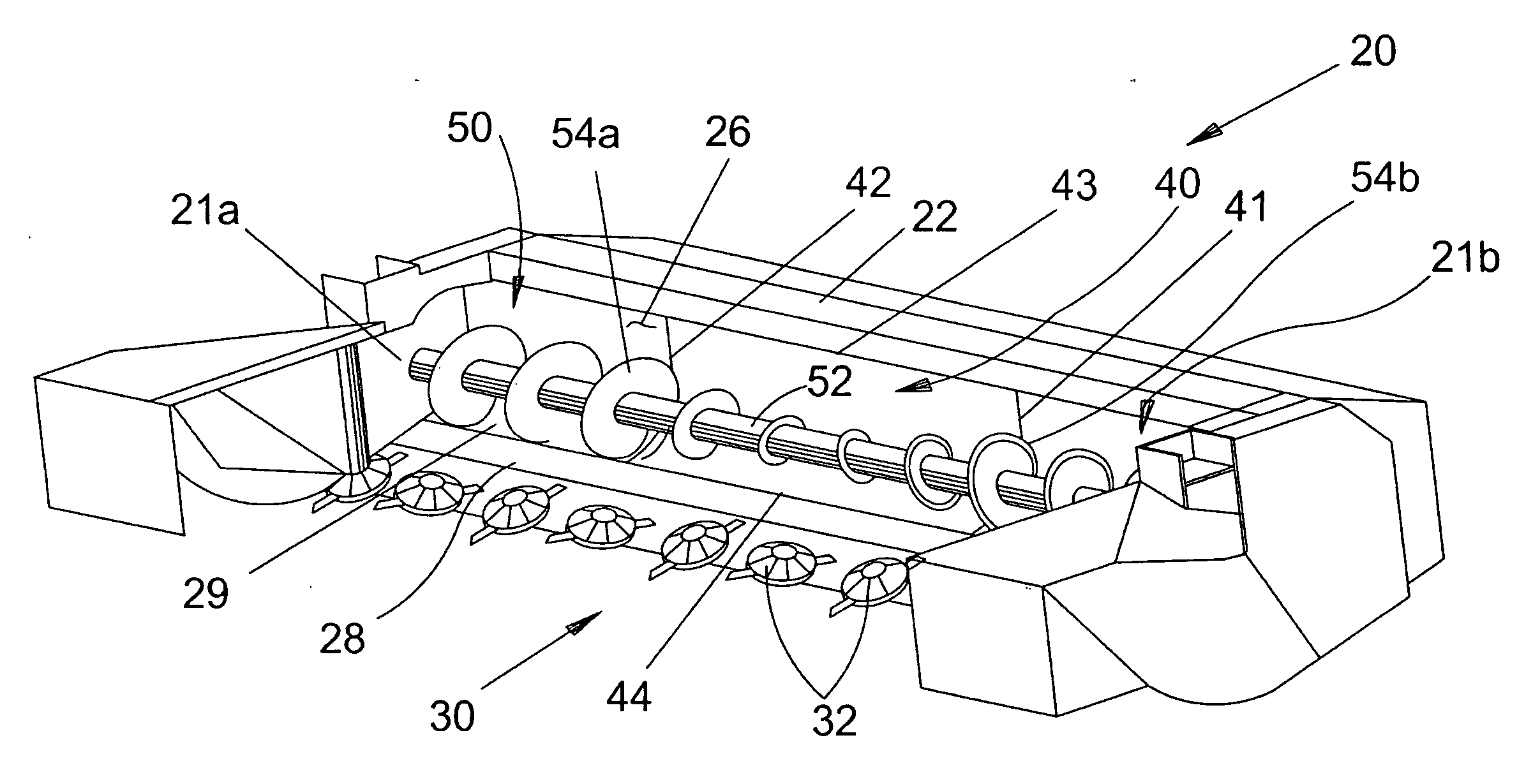 Auger with tapered flighting