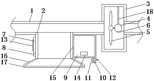 Ventilation device for mining