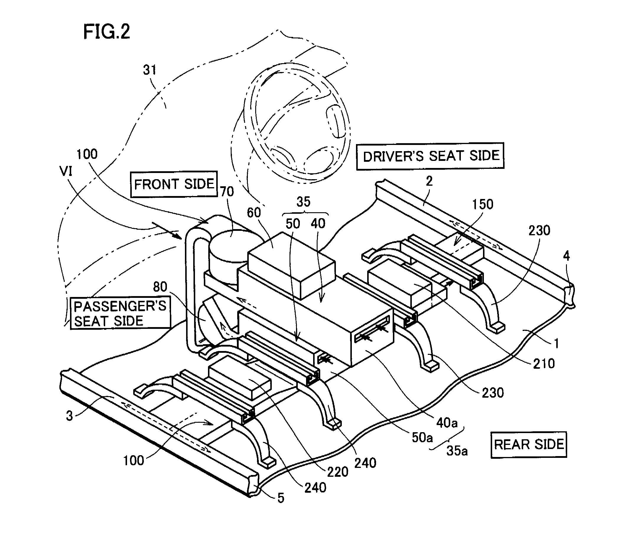 Structure for mounting power supply apparatus on vehicle