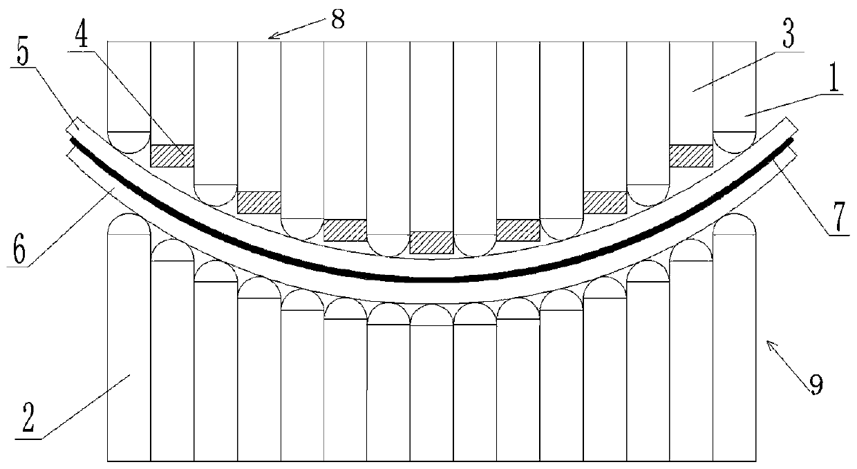 Electromagnetic-multipoint composite forming device and forming method for sheet material