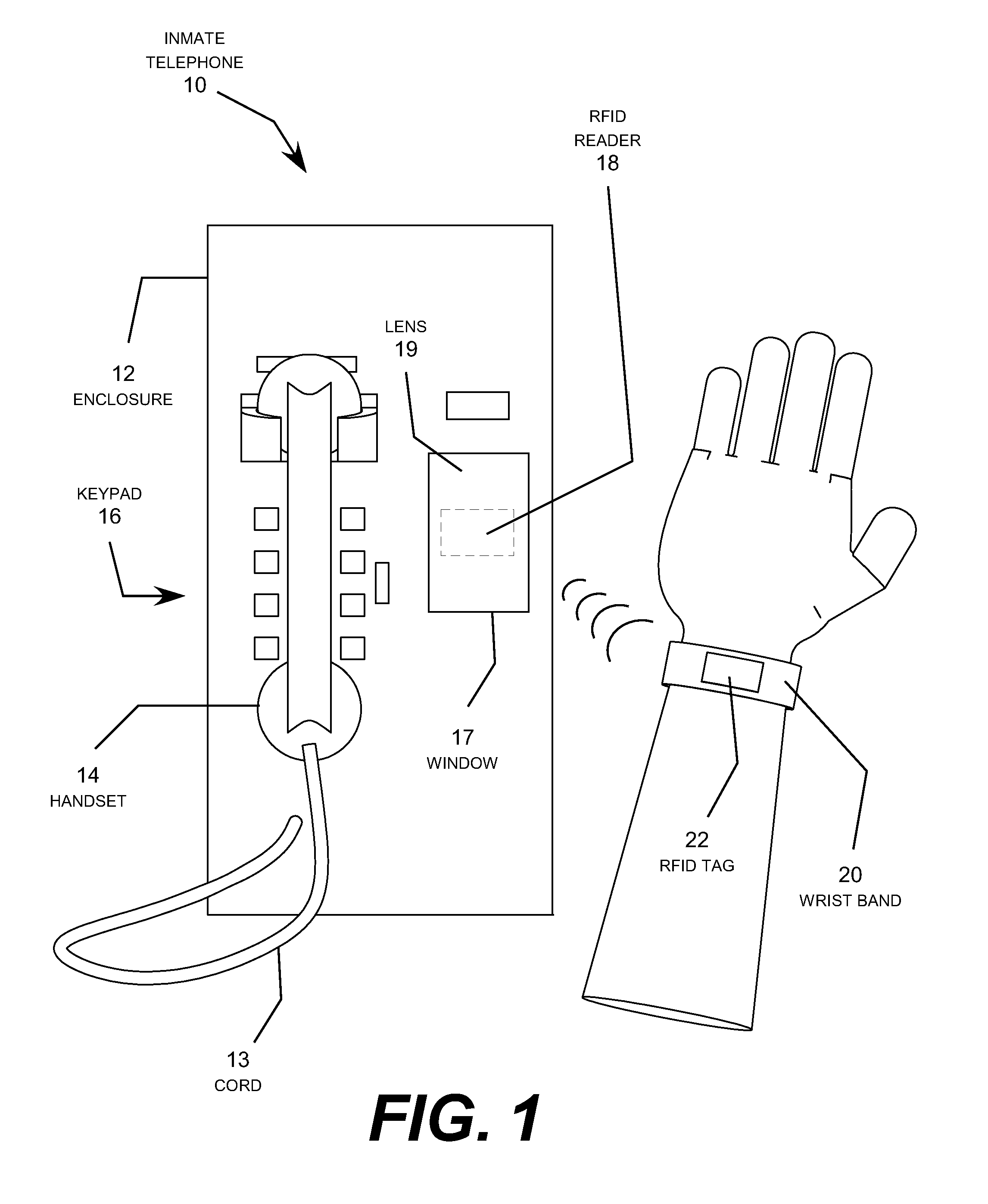 Telephone with RFID monitoring and control