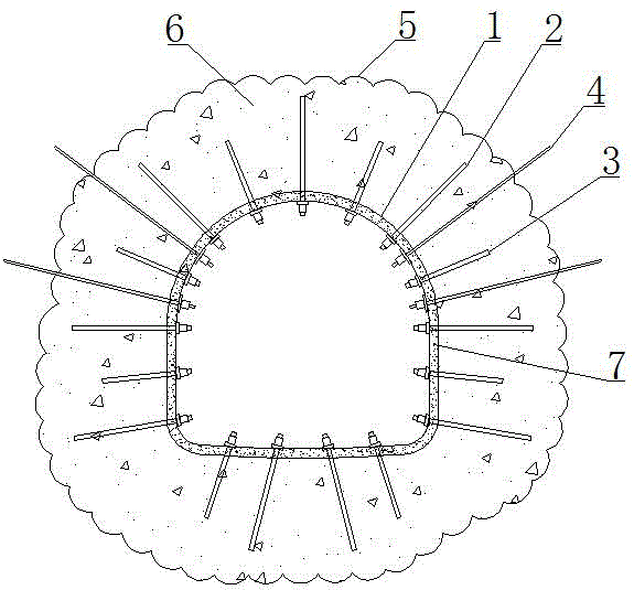 Uniformly distributed grouting structure and construction technology of coal mine roadway