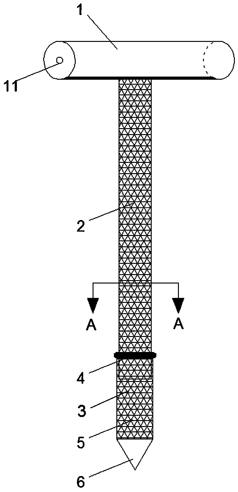 An airbag type drainage body and its construction method