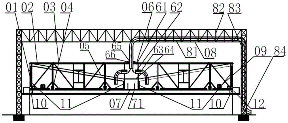 Fully symmetrical cable-membrane anti-hanging structure synchronous rotary sealing system