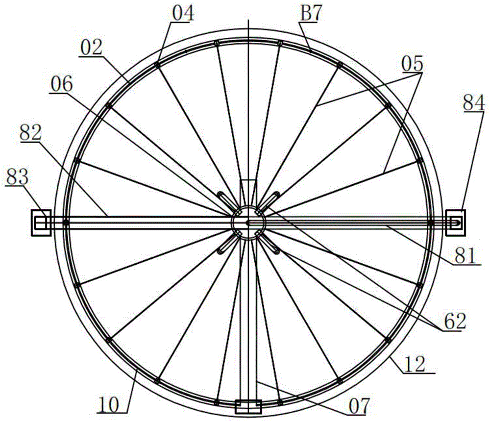 Fully symmetrical cable-membrane anti-hanging structure synchronous rotary sealing system