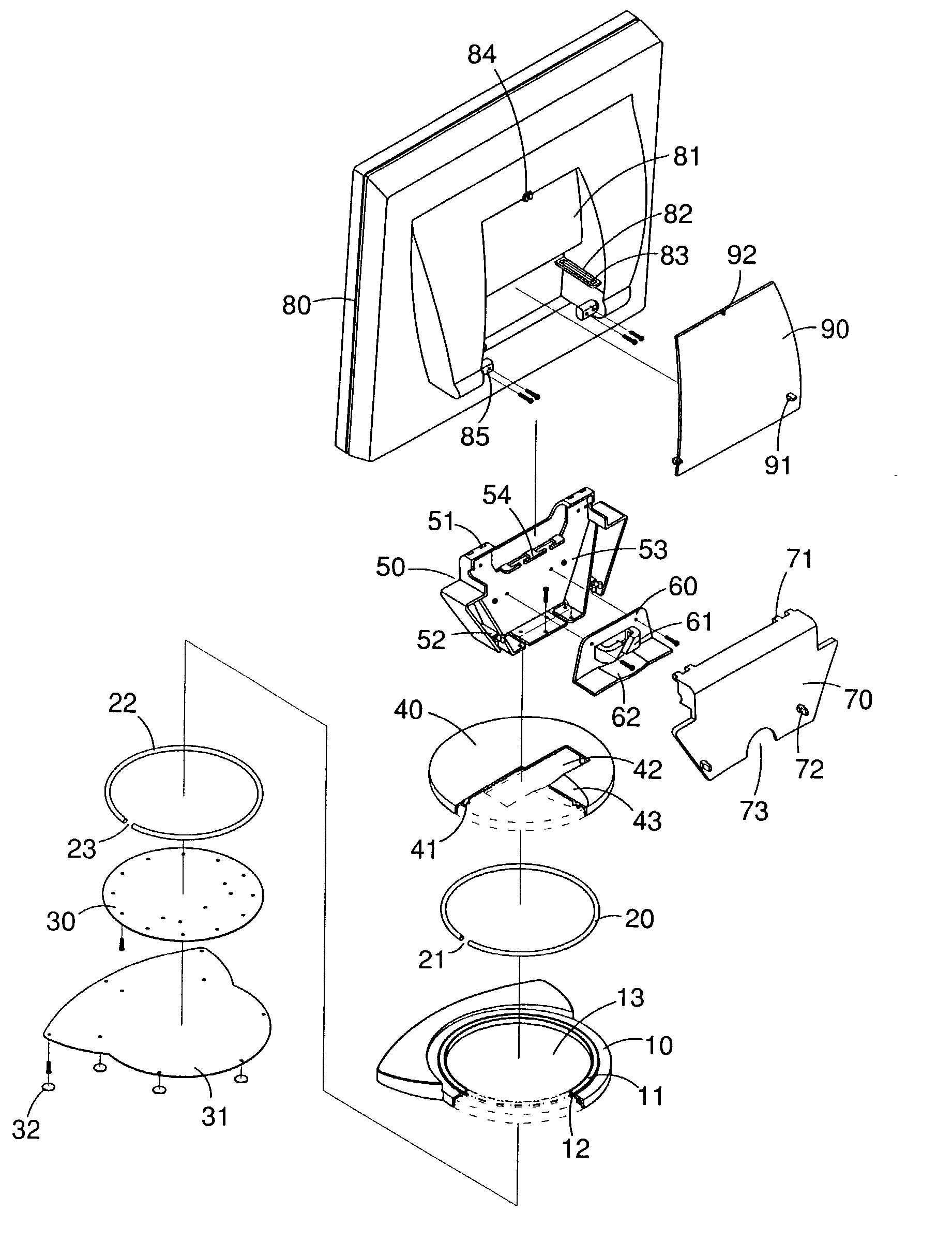 Structure of an adjustable LCD screen