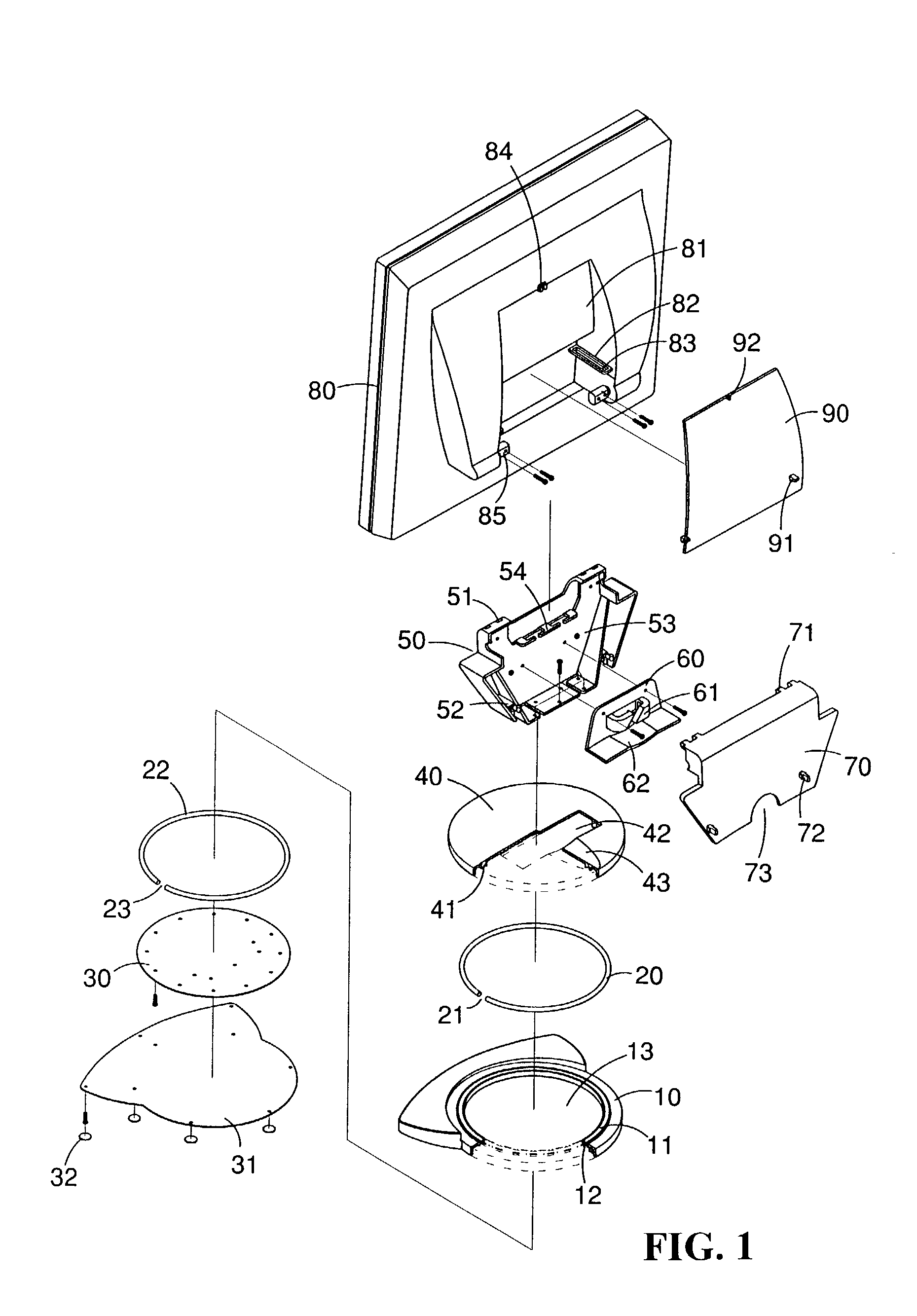 Structure of an adjustable LCD screen