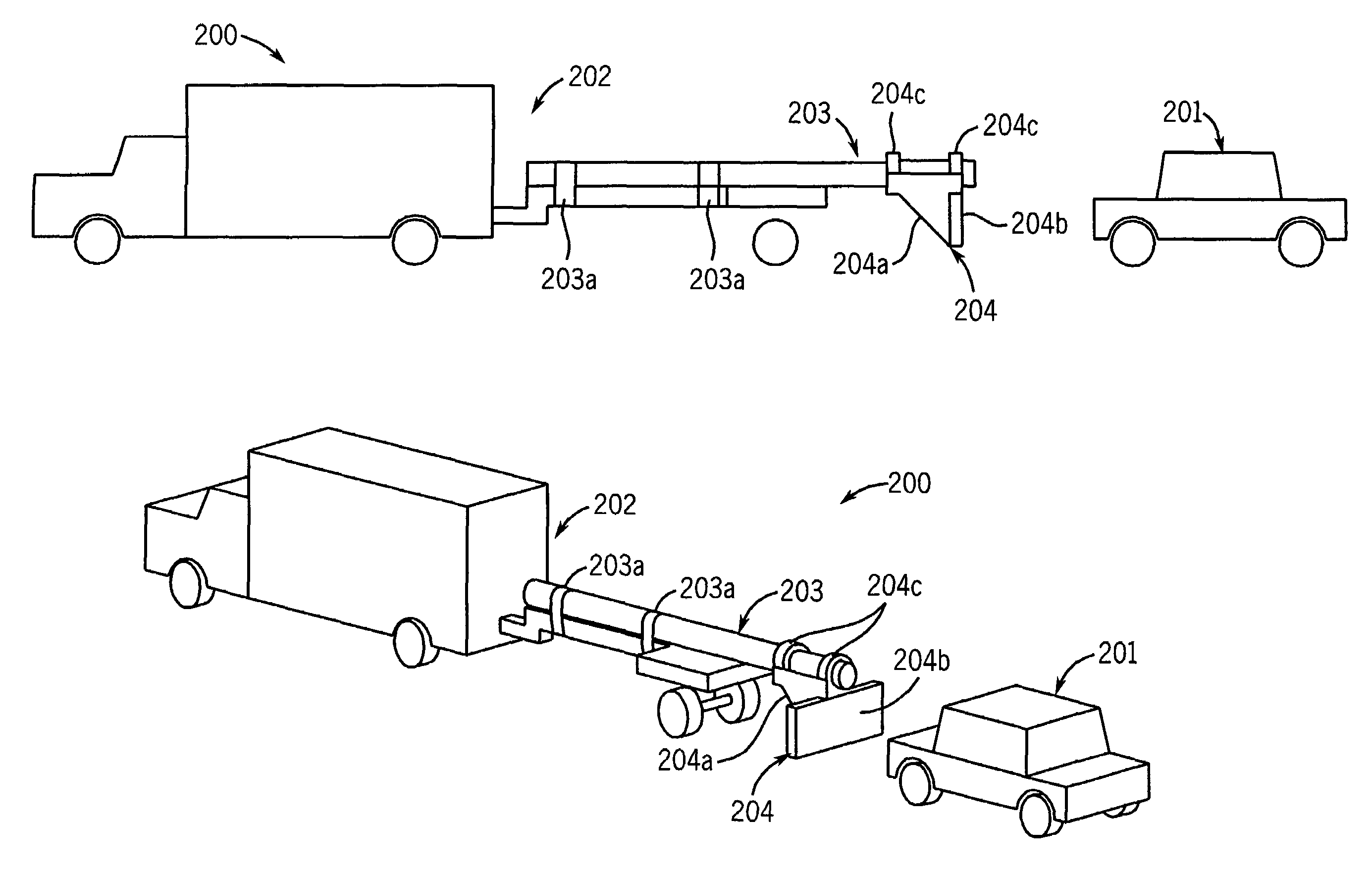 Collision barrier device for projecting loads