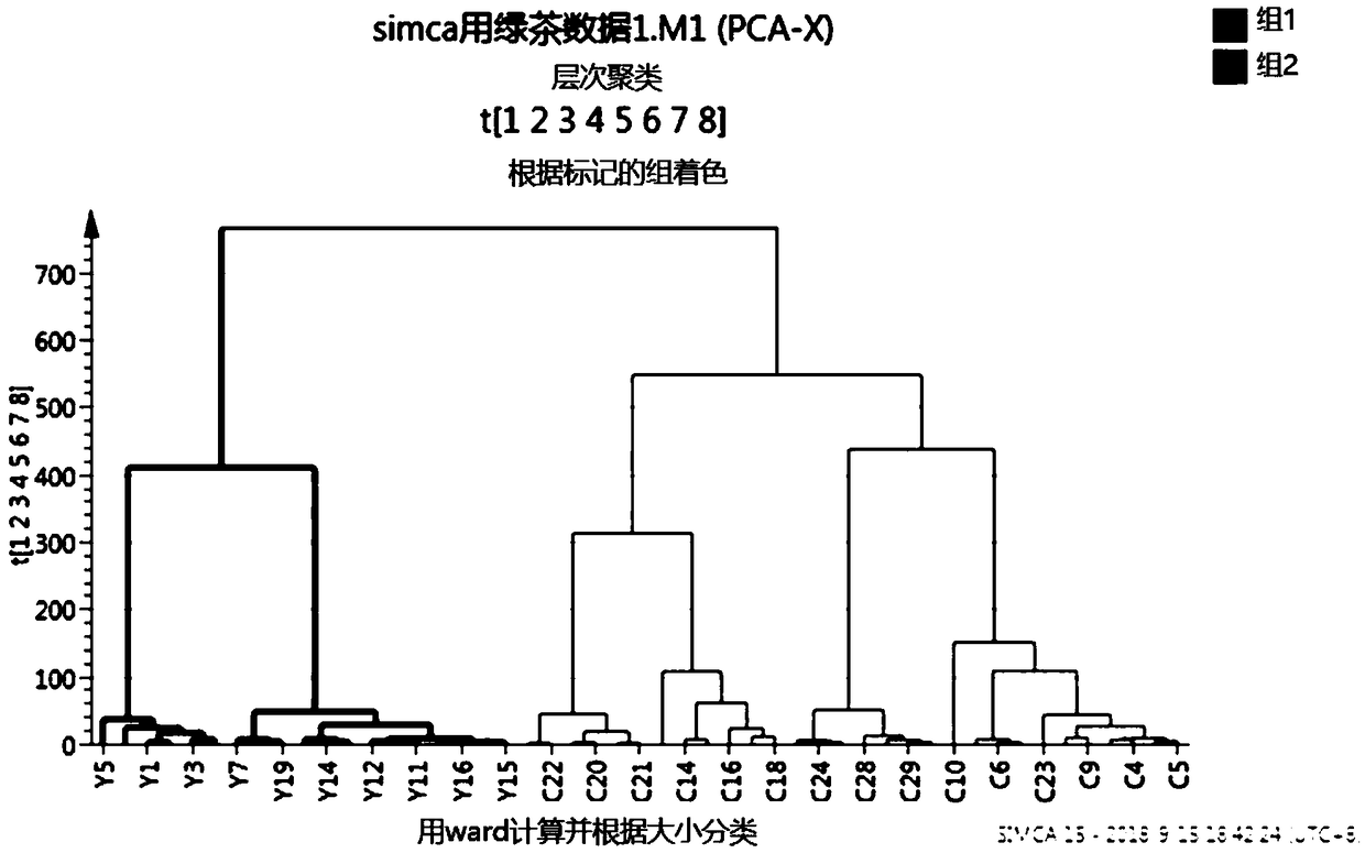 Method for differentiating tea with same type and different producing areas