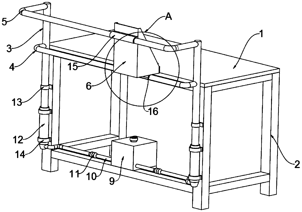 Drawing working table convenient to take paintbrush