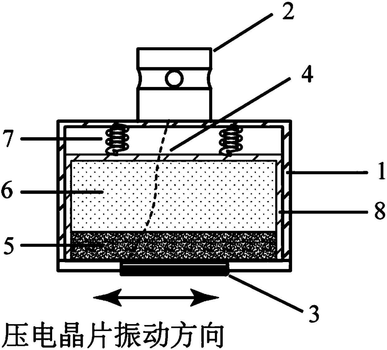 Piezoelectric ultrasonic wave guide probe for steel rail bottom flaw detection and flaw detection method thereof