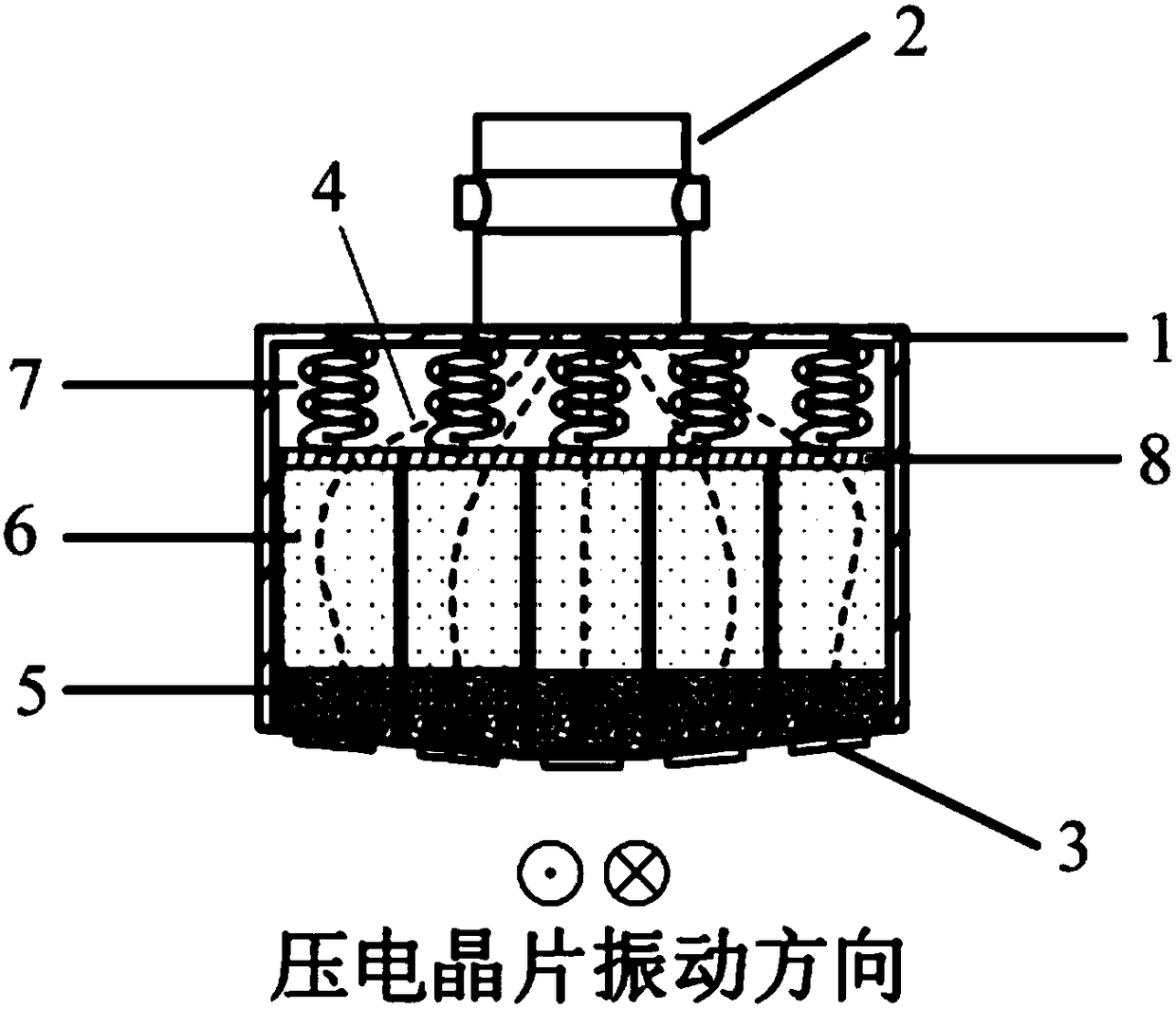 Piezoelectric ultrasonic wave guide probe for steel rail bottom flaw detection and flaw detection method thereof