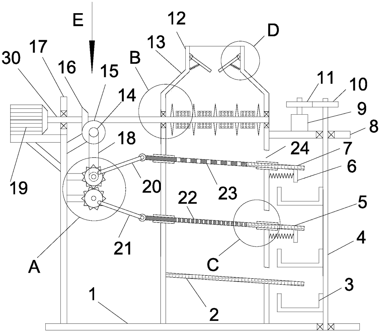 Secondary gravel screening device