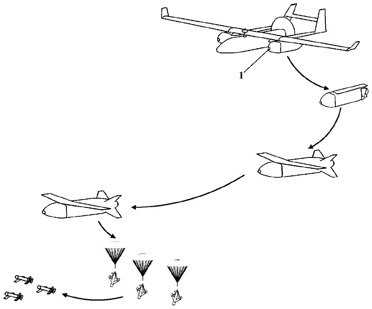 Gliding type small cluster unmanned aerial vehicle launching system