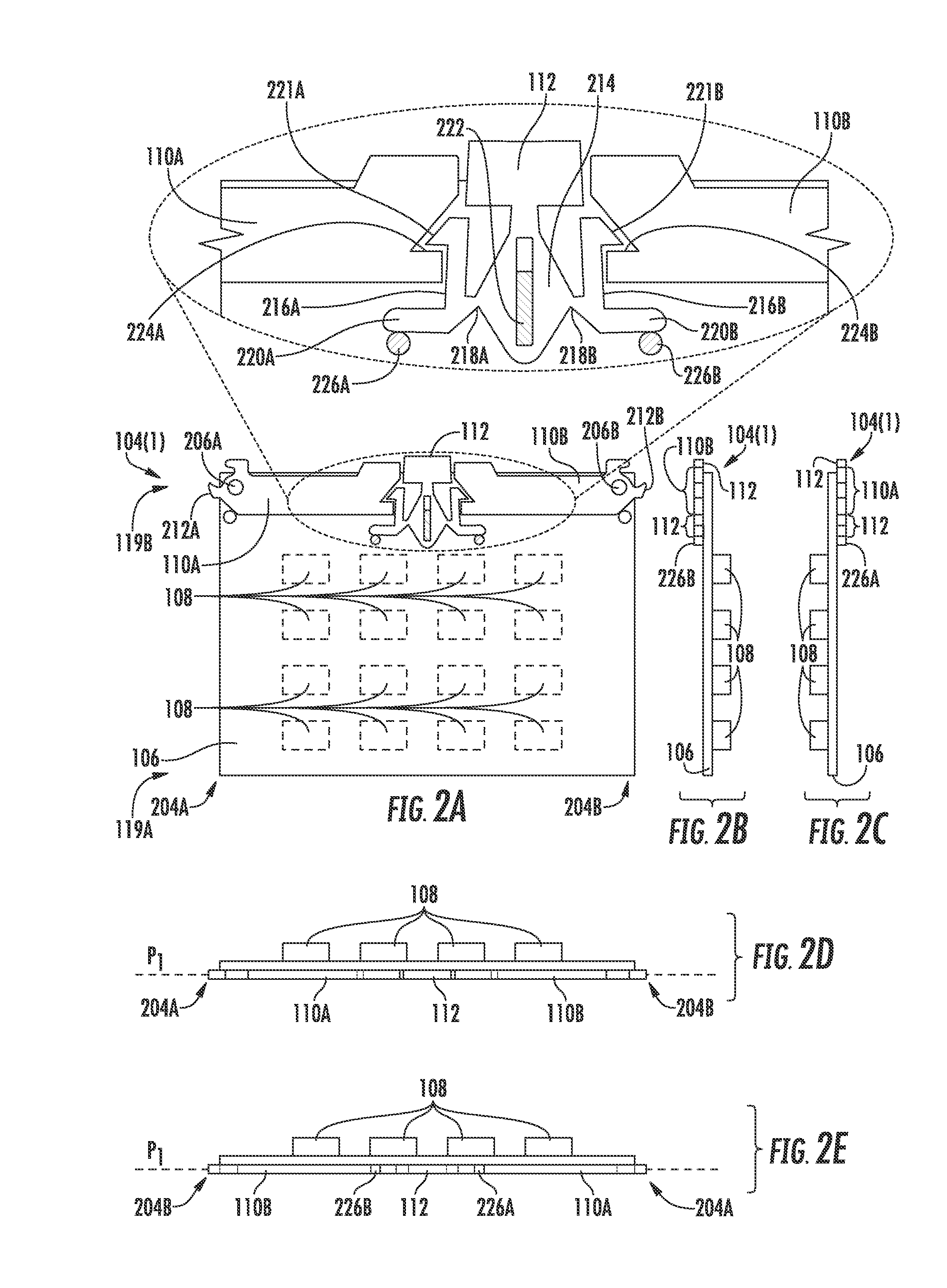 Modular elements employing latches with flexure bearings