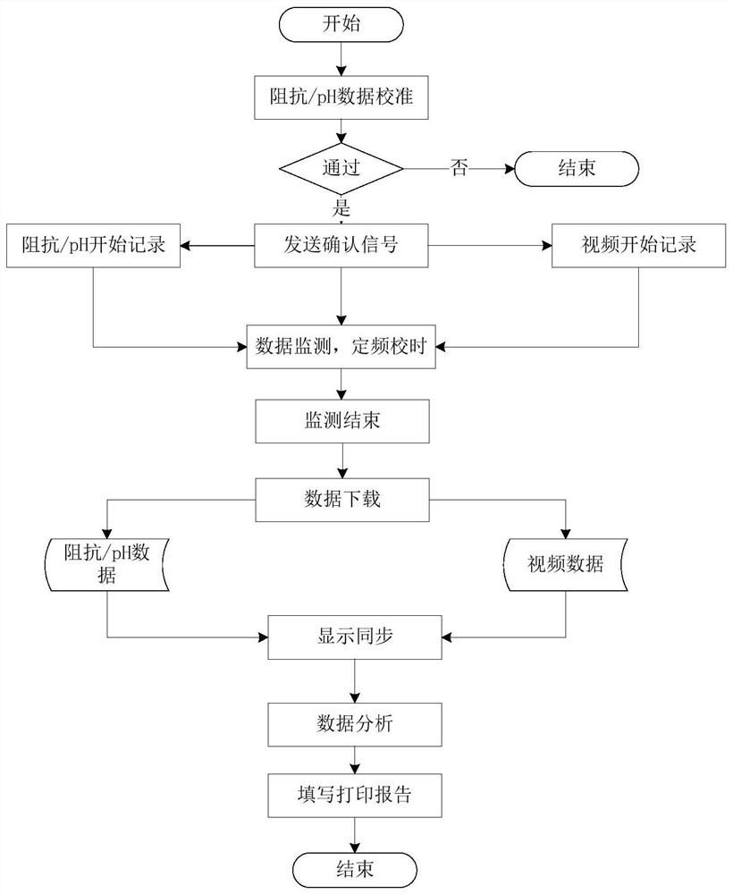 Synchronous display method and system of gastroesophageal impedance, pH and visual image