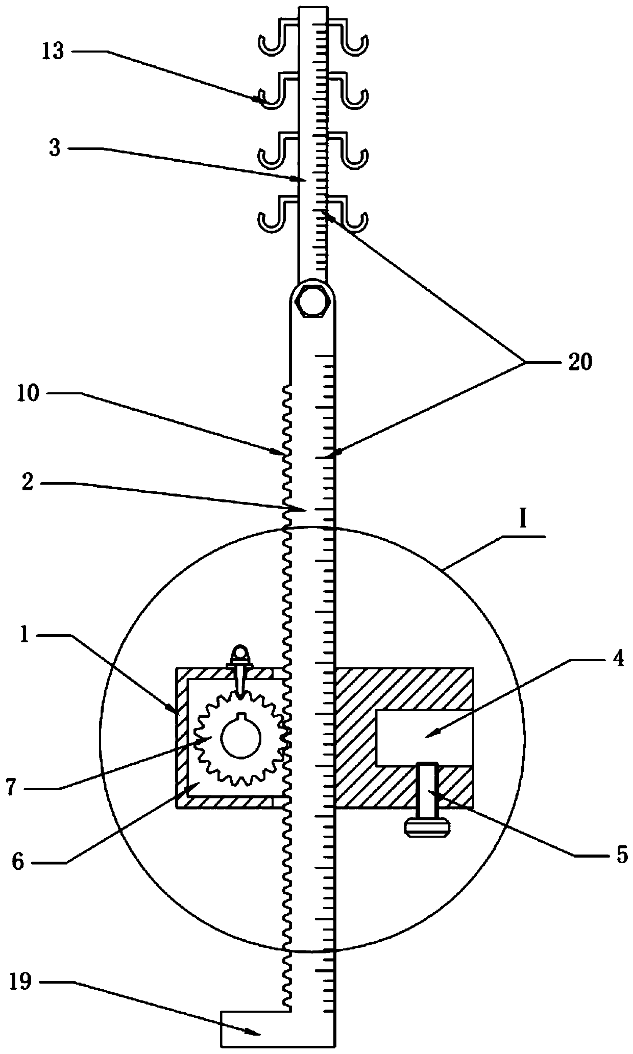 Adjustable external ventricular drainage device fixing frame