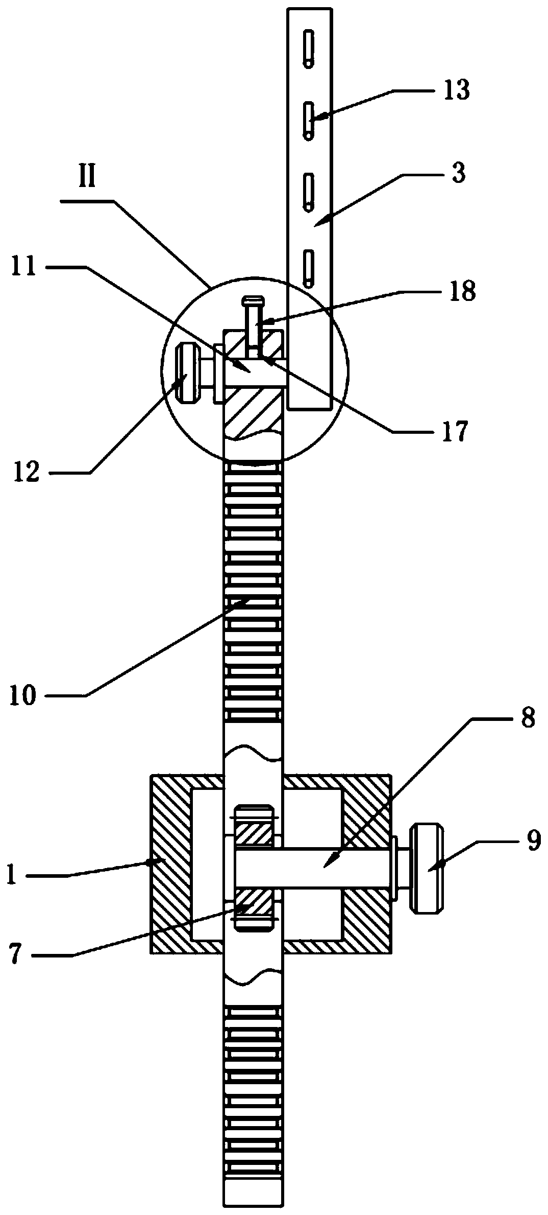 Adjustable external ventricular drainage device fixing frame