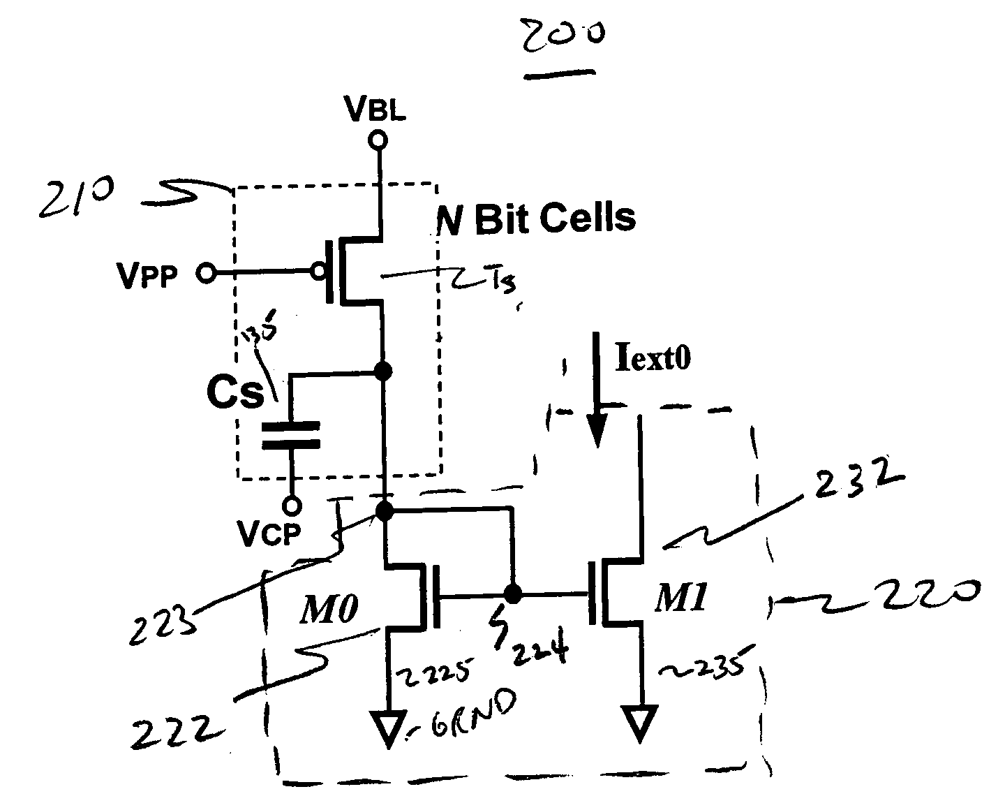 Dynamic random access memory cell leakage current detector