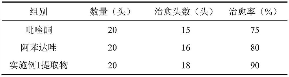 A compound traditional Chinese medicine extract for preventing and treating animal echinococcosis and its application