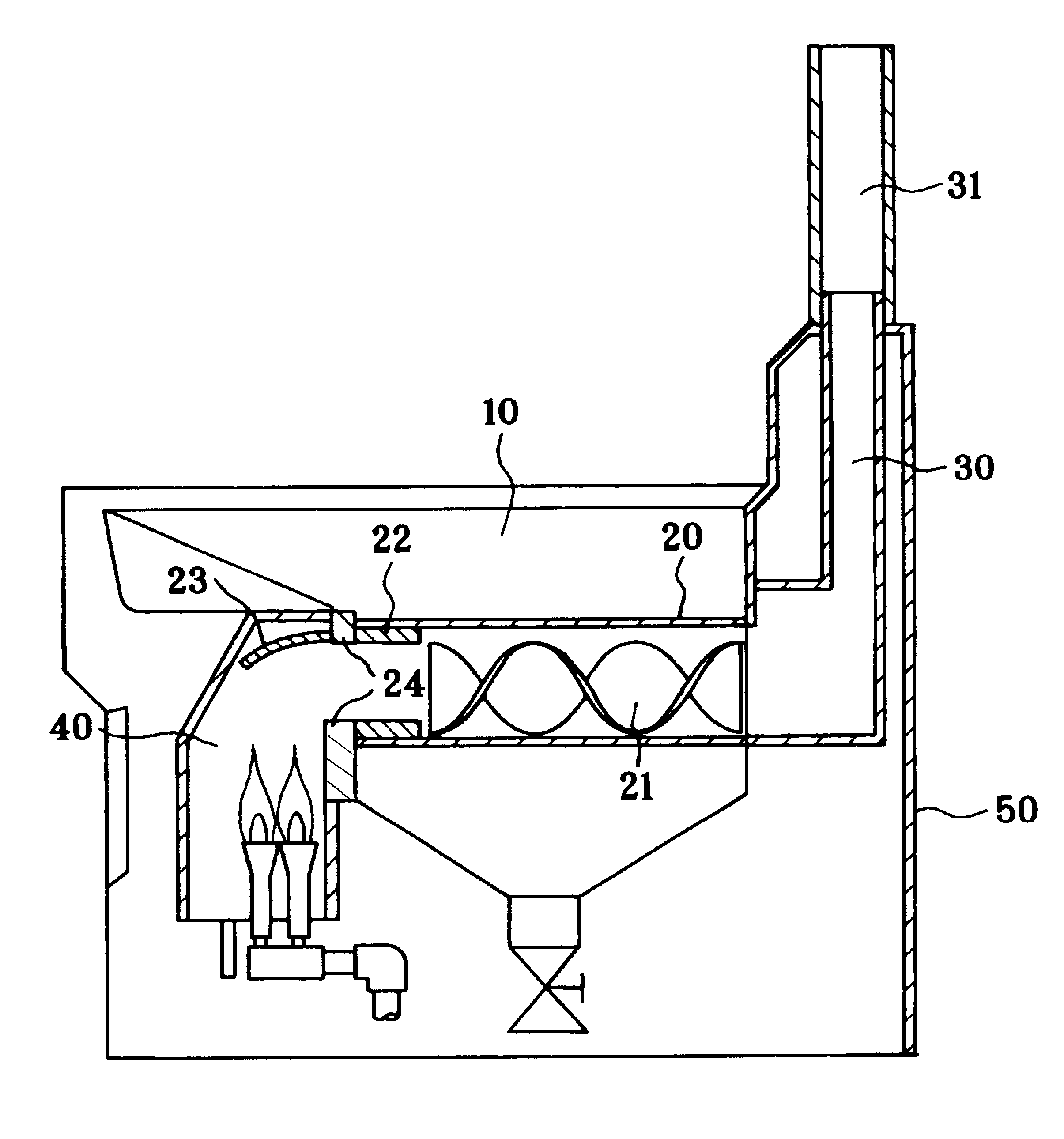 Gas fryer with improved heat-exchange properties